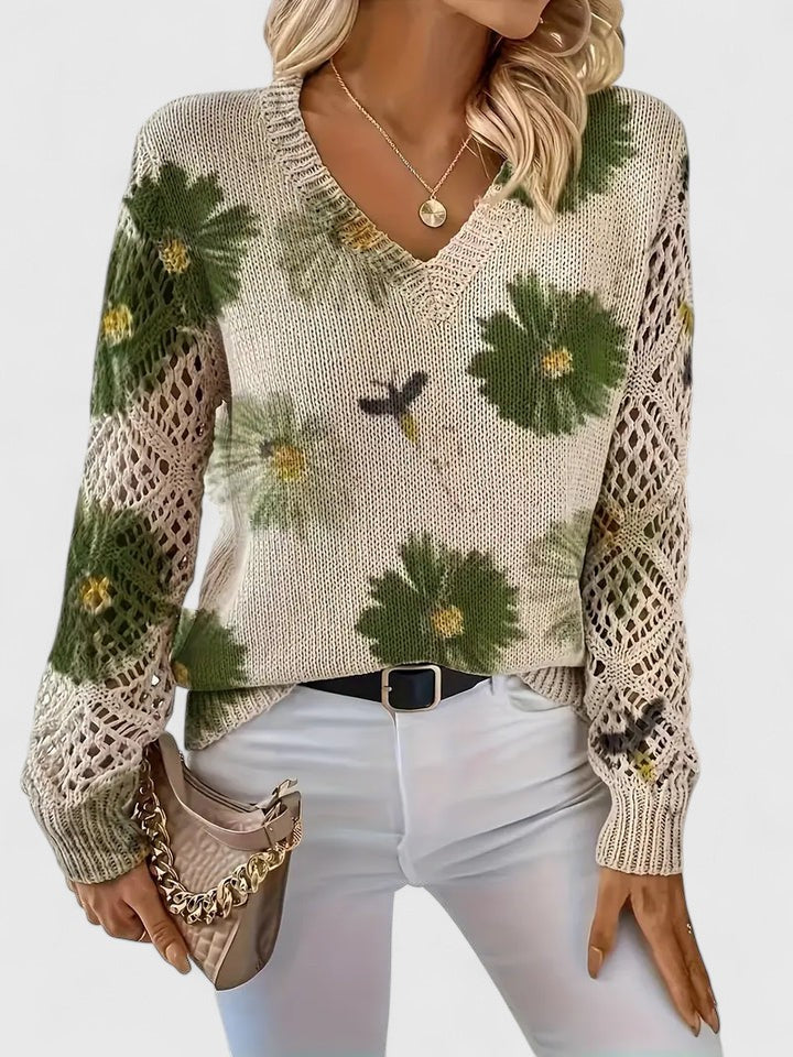 Aurélie | Elegante maglione lavorato a maglia floreale — 13