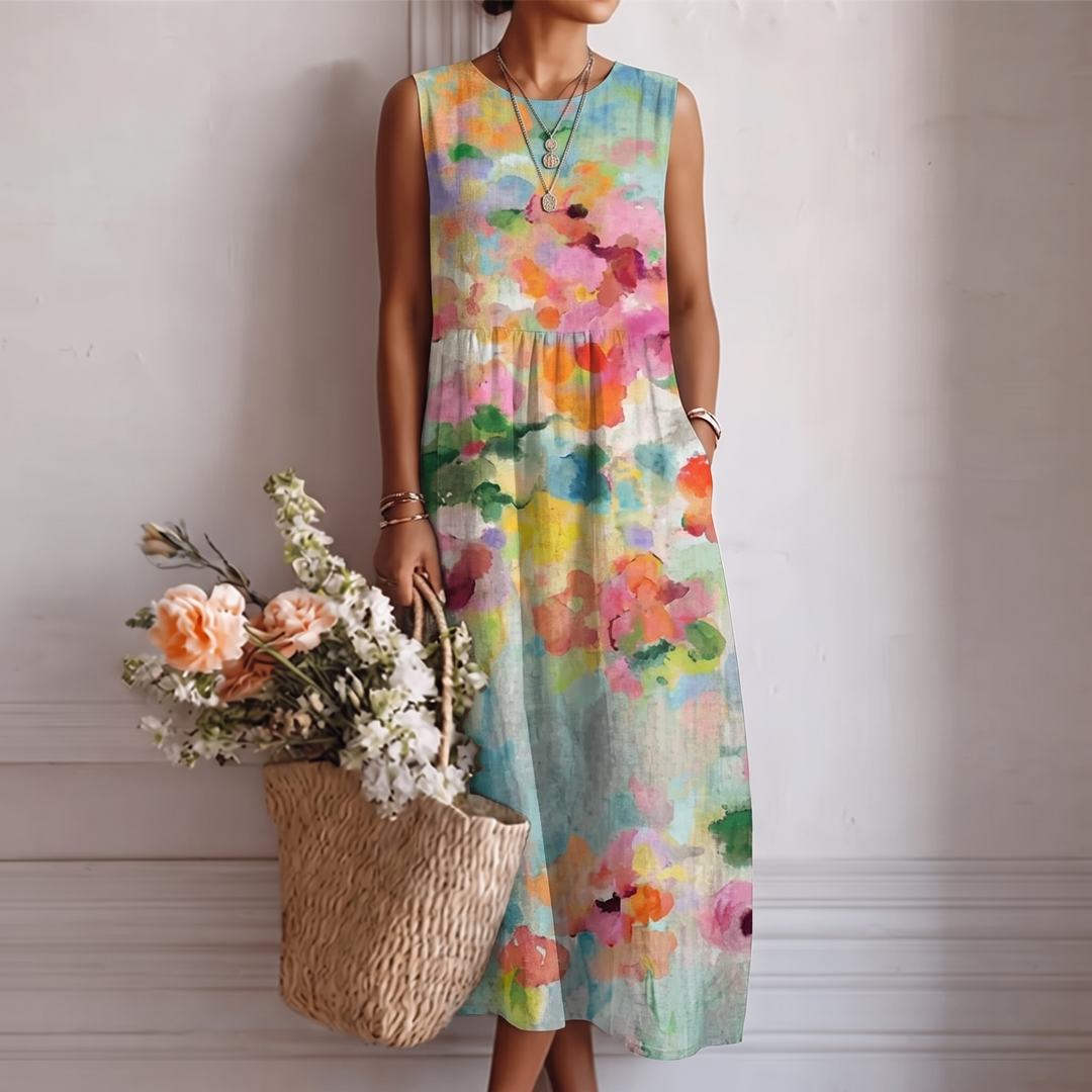 Carla™ | Elegante abito midi multicolore – vista 1