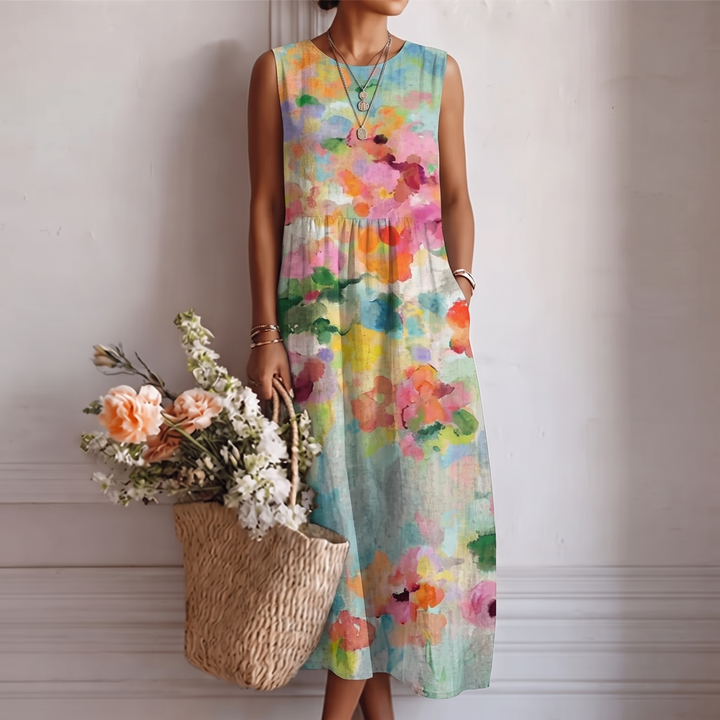 Carla™ | Elegante abito midi multicolore – vista 1