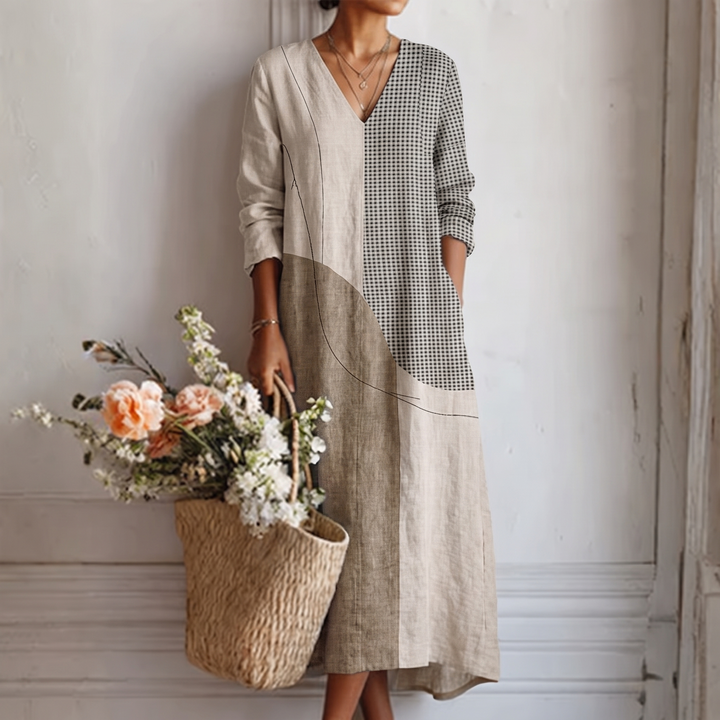 Emma™ | Elegante abito a righe – vista 1