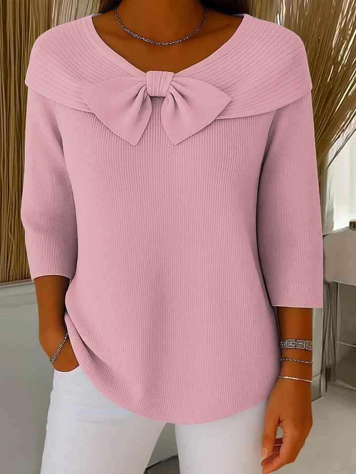 Serena – Maglia da Donna con Fiocco e Scollo Tondo — 2