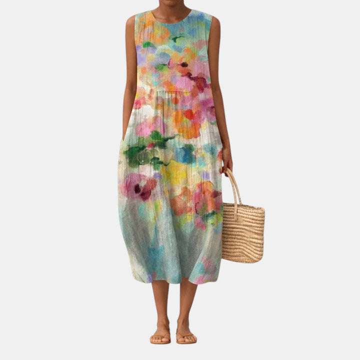 Carla™ | Elegante abito midi multicolore – vista 2