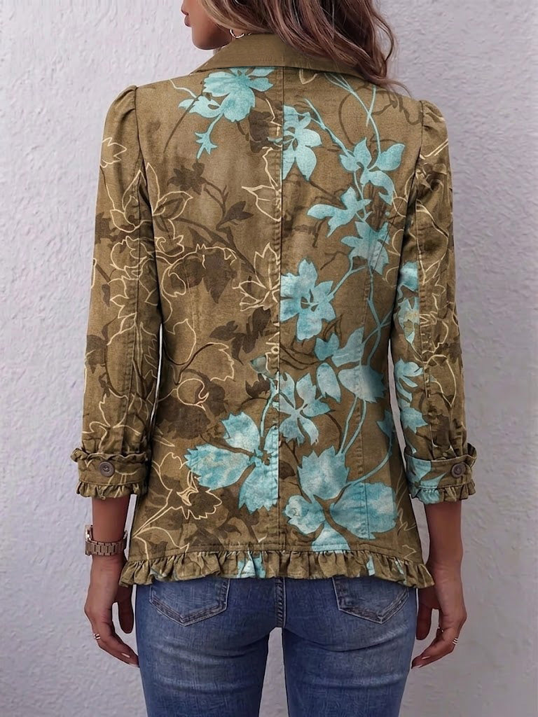 Sundara™ | Giacca con volant floreale vintage sfumata Boho — 2