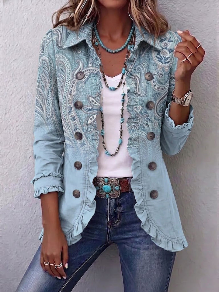 Estrella™ | Giacca arricciata con stampa Paisley vintage — 1