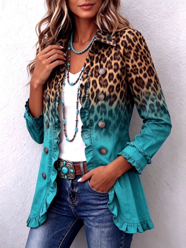 Elspeth™ | Giacca blazer con volant leopardato Ombre — 2