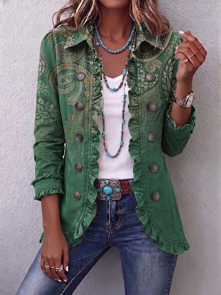 Jemara™ | Giacca con volant con stampa Bohemian Paisley — 1
