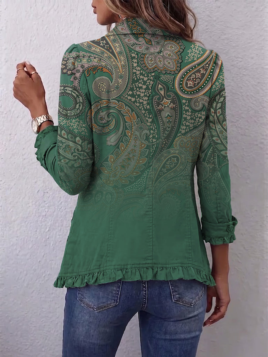 Jemara™ | Giacca con volant con stampa Bohemian Paisley — 2