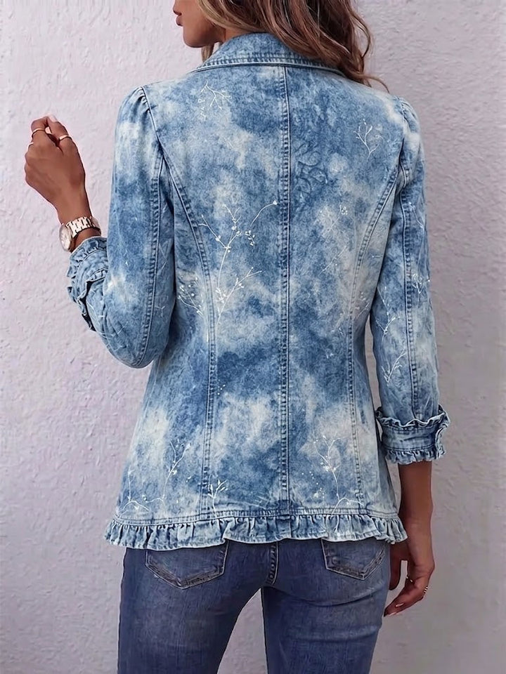 Jemison™ | Giacca con dettagli volant e stampa botanica vintage sfumata in stile Boho — 2