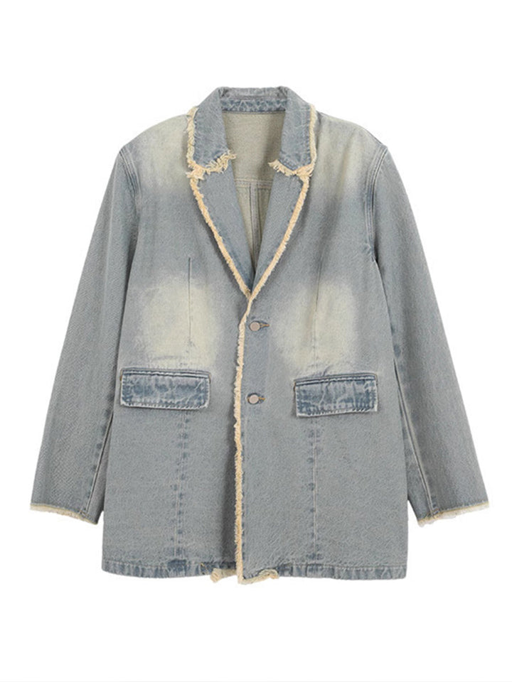 Dionne™ | Blazer oversize in stile vintage con bordi grezzi — 3