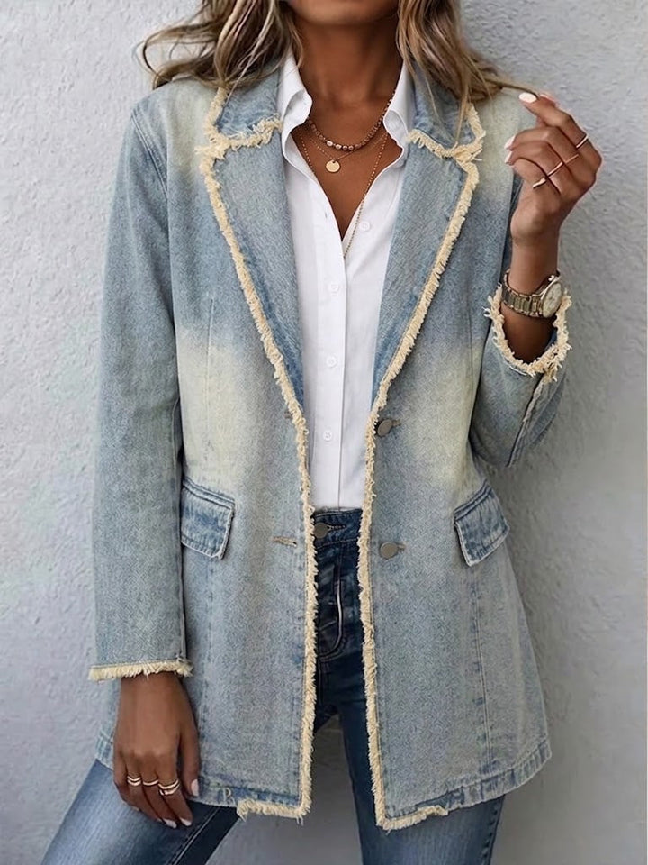 Dionne™ | Blazer oversize in stile vintage con bordi grezzi — 1