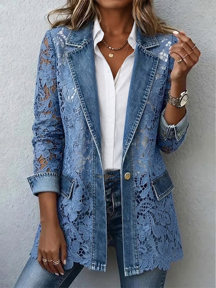 Lacinda™ | Giacca blazer con pannelli in pizzo floreale — 1
