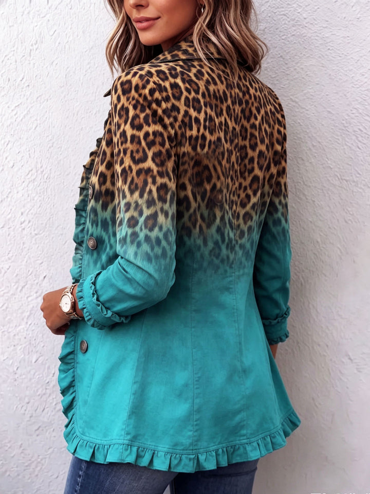Elspeth™ | Giacca blazer con volant leopardato Ombre — 4