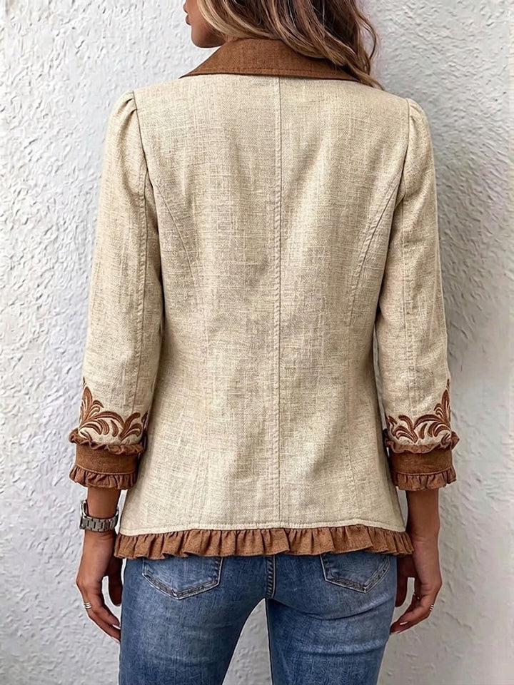 Dawncroft™ | Giacca vintage con volant floreale bohémien — 2
