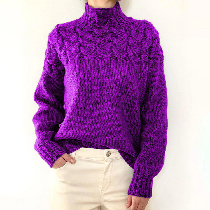 Elena | Maglione caldo a collo alto risvoltato