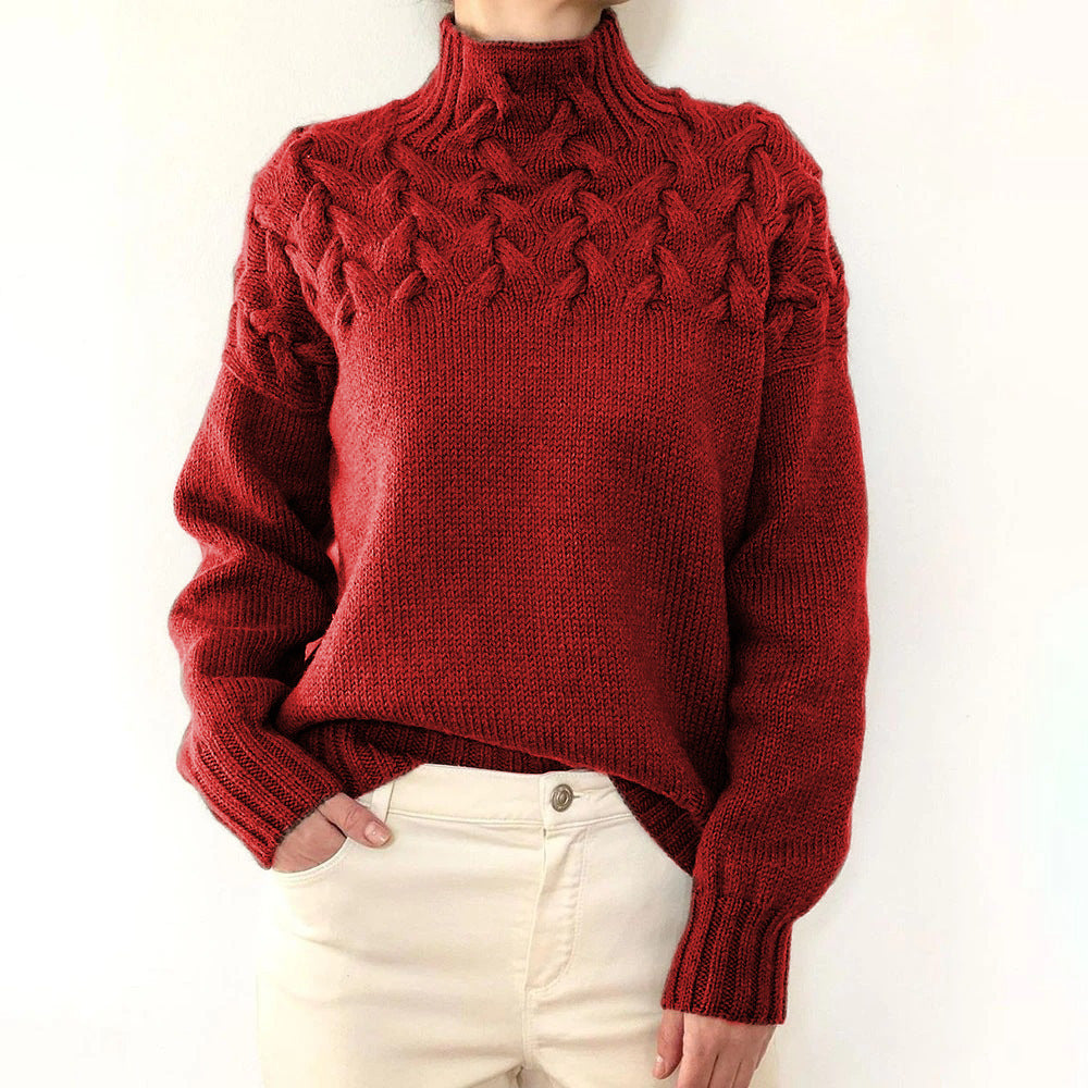 Elena | Maglione caldo a collo alto risvoltato