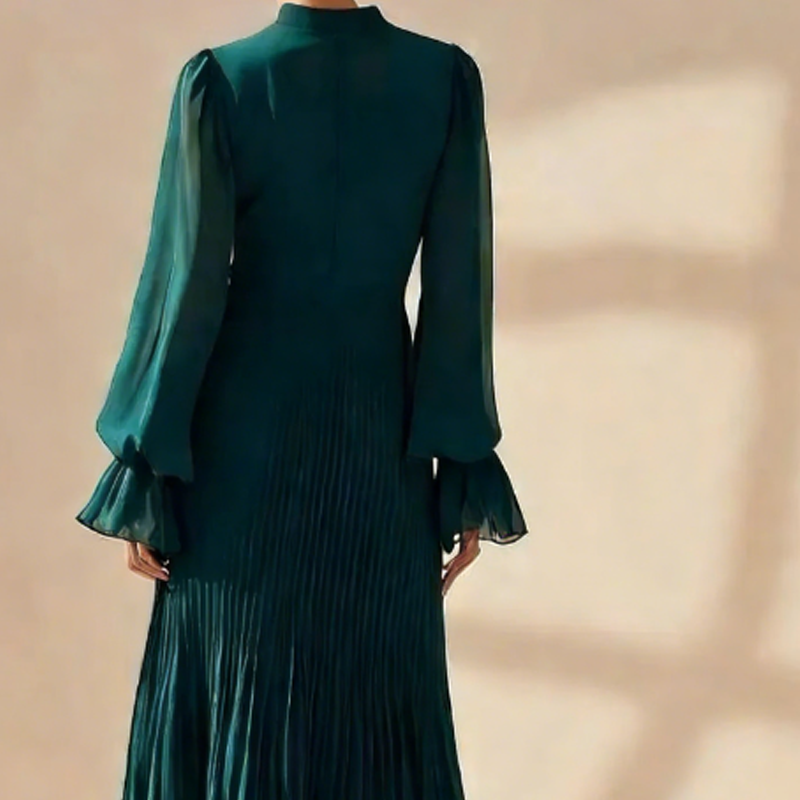 Camilla | Abito midi elegante plissettato con volant