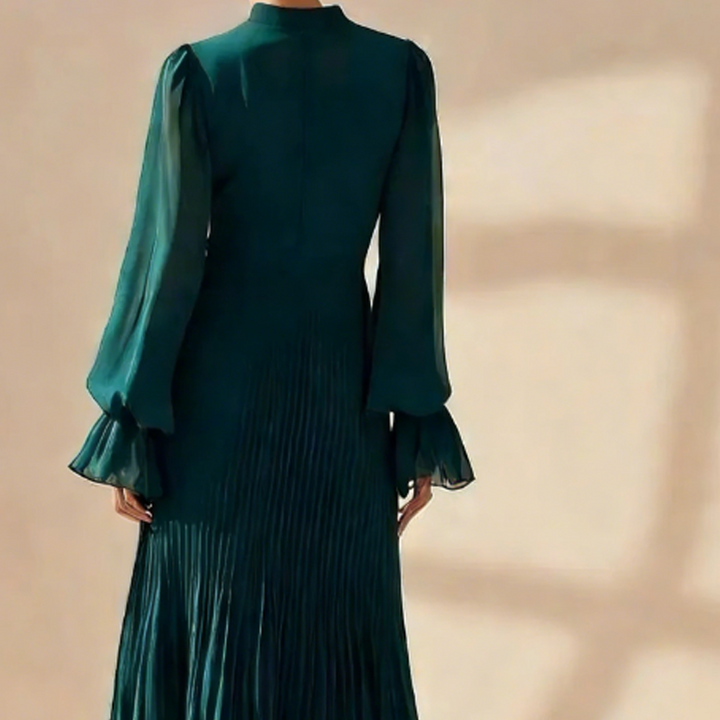 Camilla | Abito midi elegante plissettato con volant
