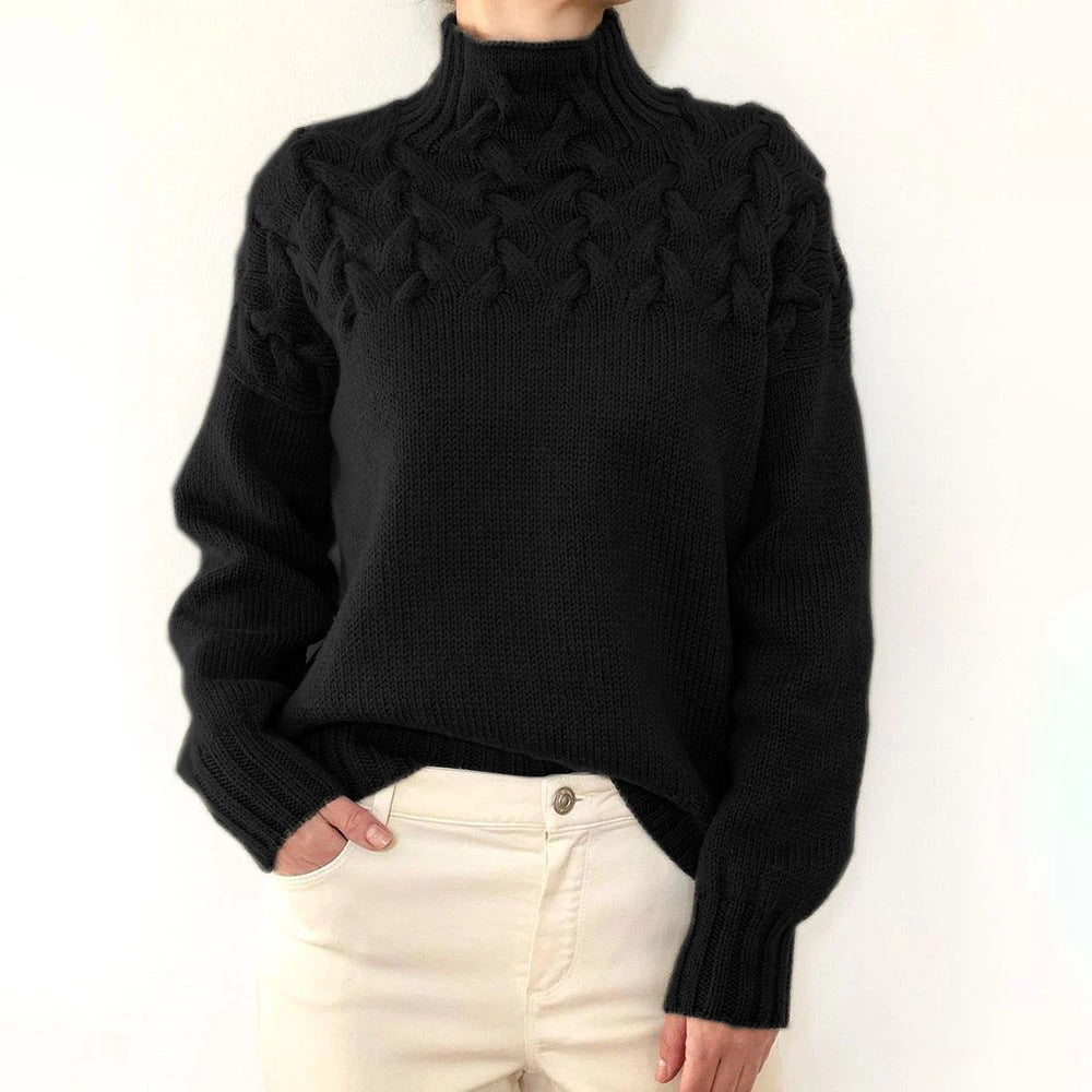 Elena | Maglione caldo a collo alto risvoltato